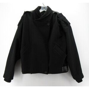 Gianni Versace Jacket XL Wool Military Shearling Leather Trim Italy